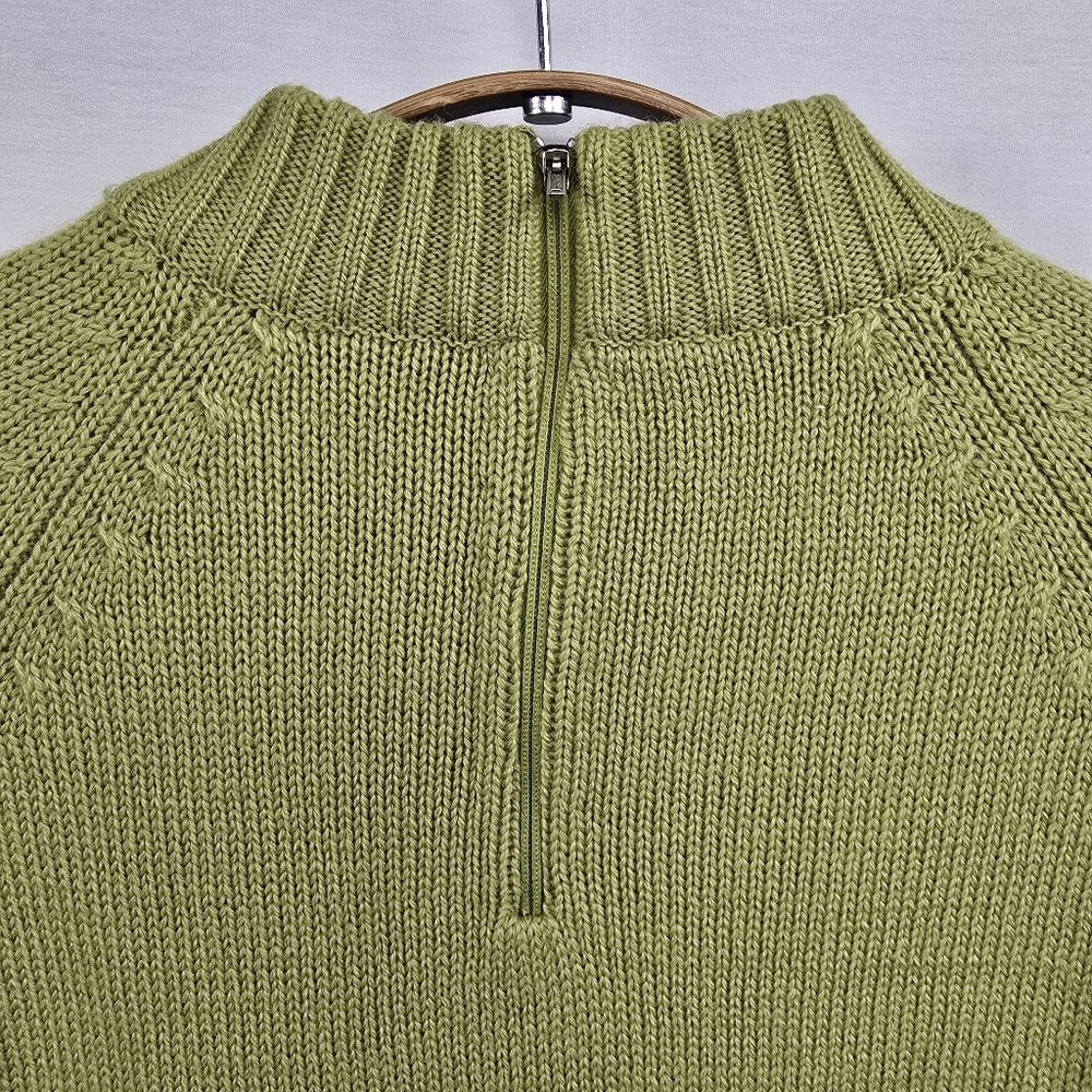 Vintage Suede Wool Crochet Mock Neck Sweater Floral Embroidered - Picture 8 of 12